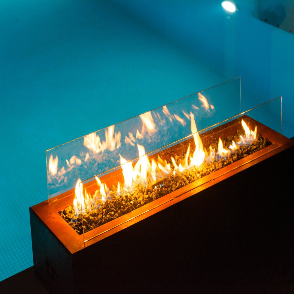 Planika Galio Corten Outdoor Gas Fireplace Automatic - Outdoorium