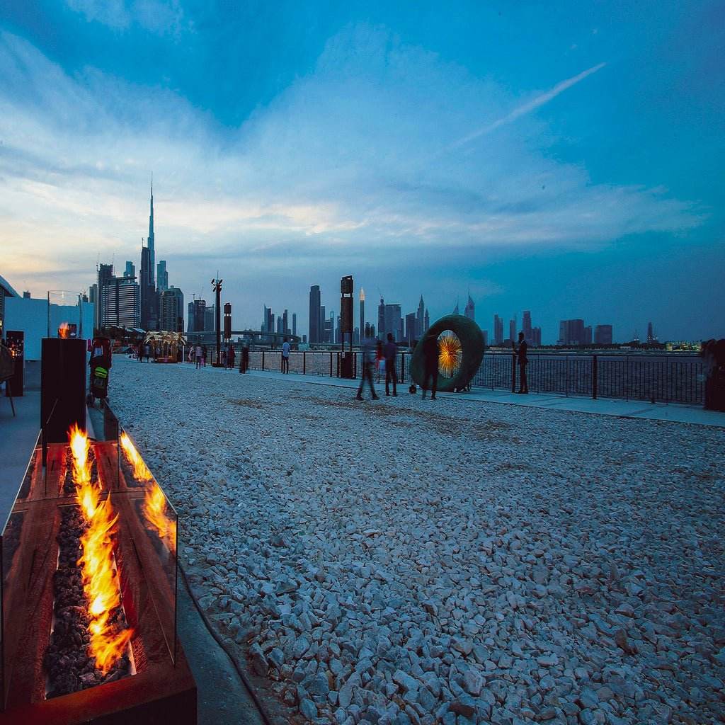 Planika Galio Corten Outdoor Gas Fireplace Automatic - Outdoorium