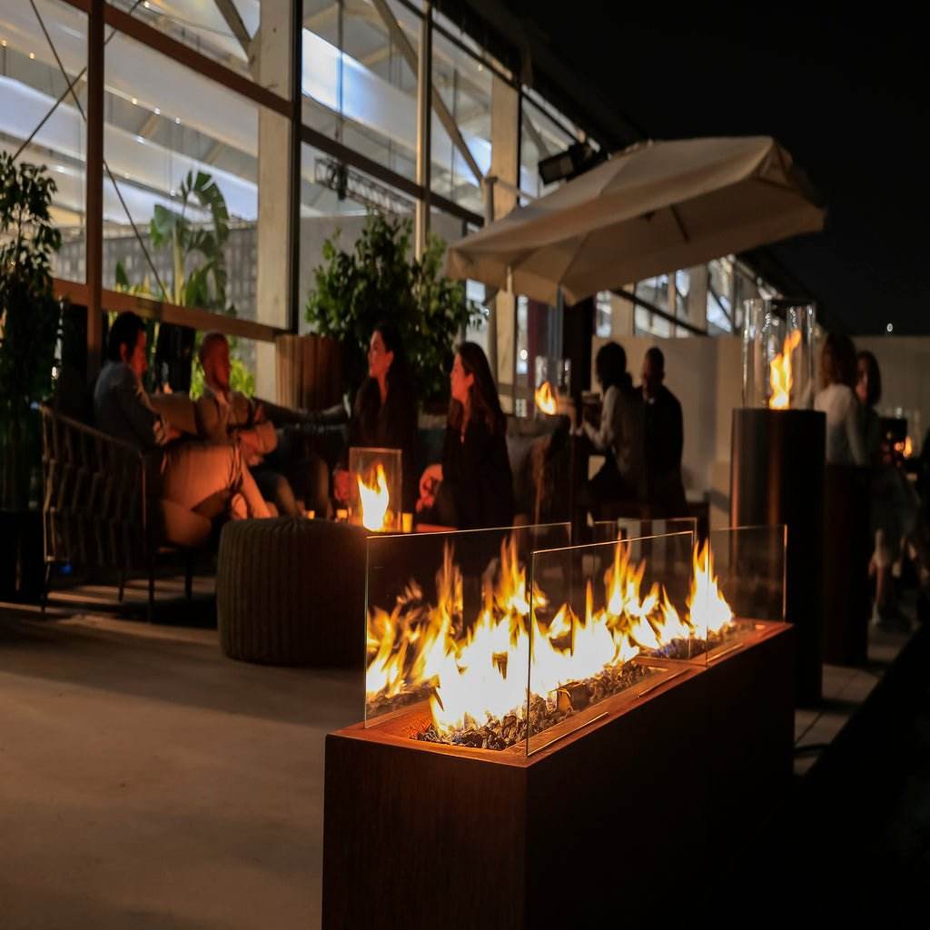 Planika Galio Corten Outdoor Gas Fireplace Automatic - Outdoorium
