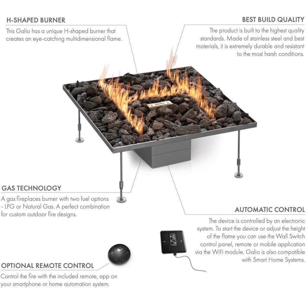 Planika Galio Outdoor Gas Fireplace H Insert - Outdoorium