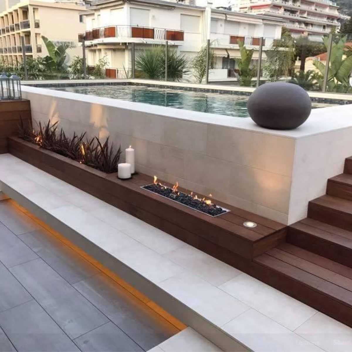 Planika Galio Outdoor Gas Fireplace Insert - Custom Size - Outdoorium