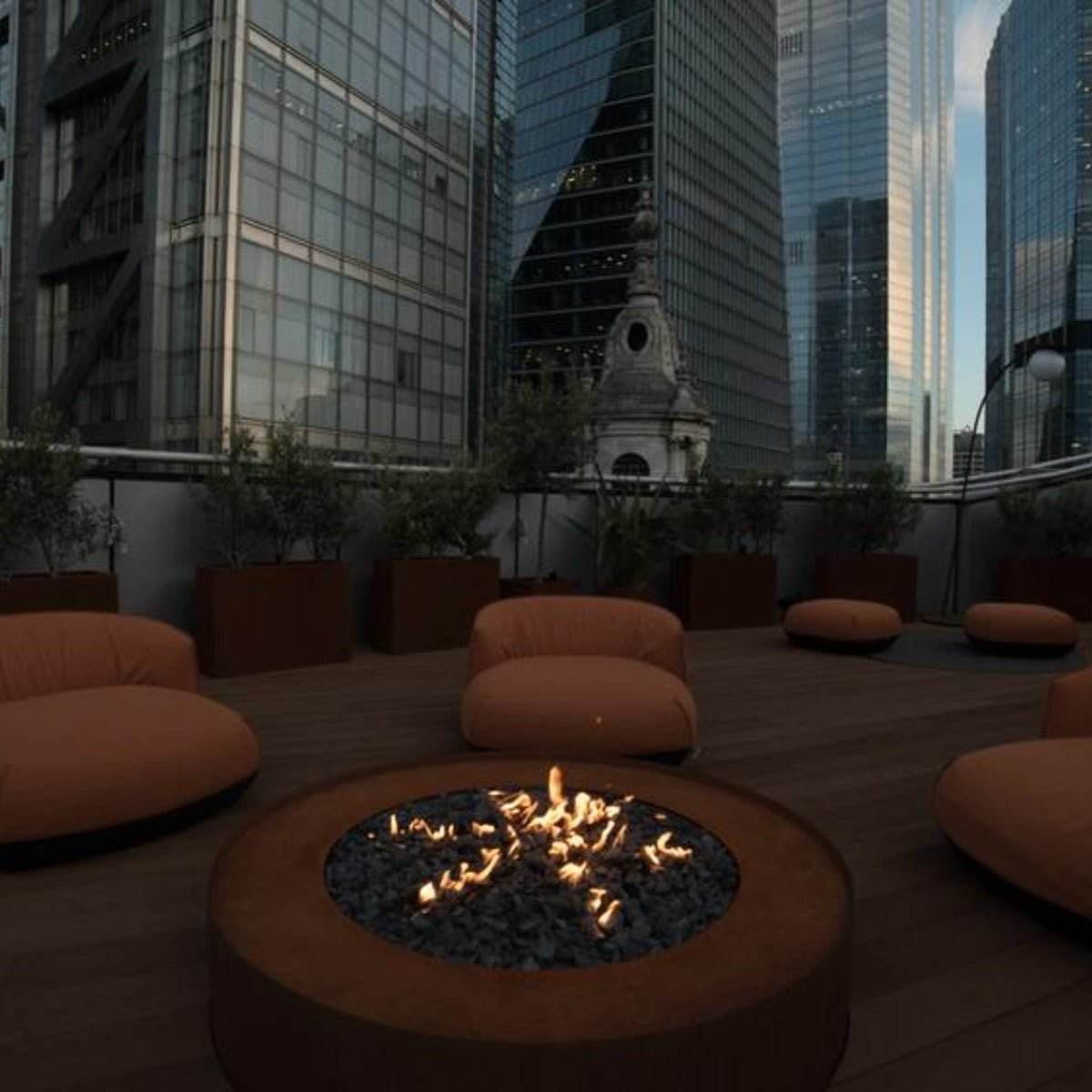 Planika Galio Star Corten Outdoor Gas Fire Pit - Custom Size - Outdoorium