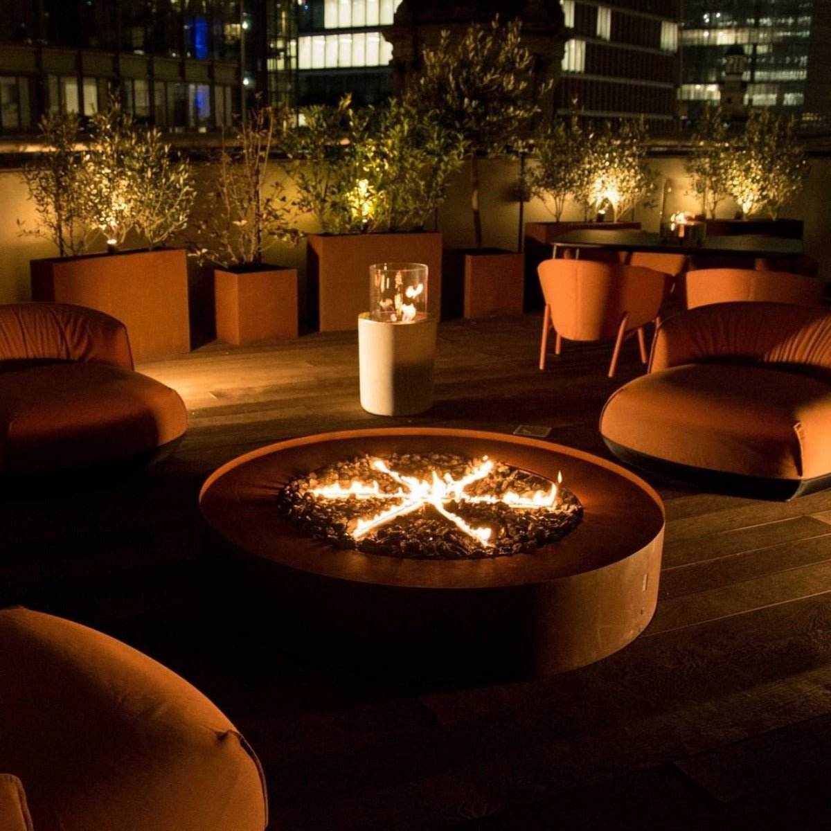 Planika Galio Star Corten Outdoor Gas Fire Pit - Custom Size - Outdoorium