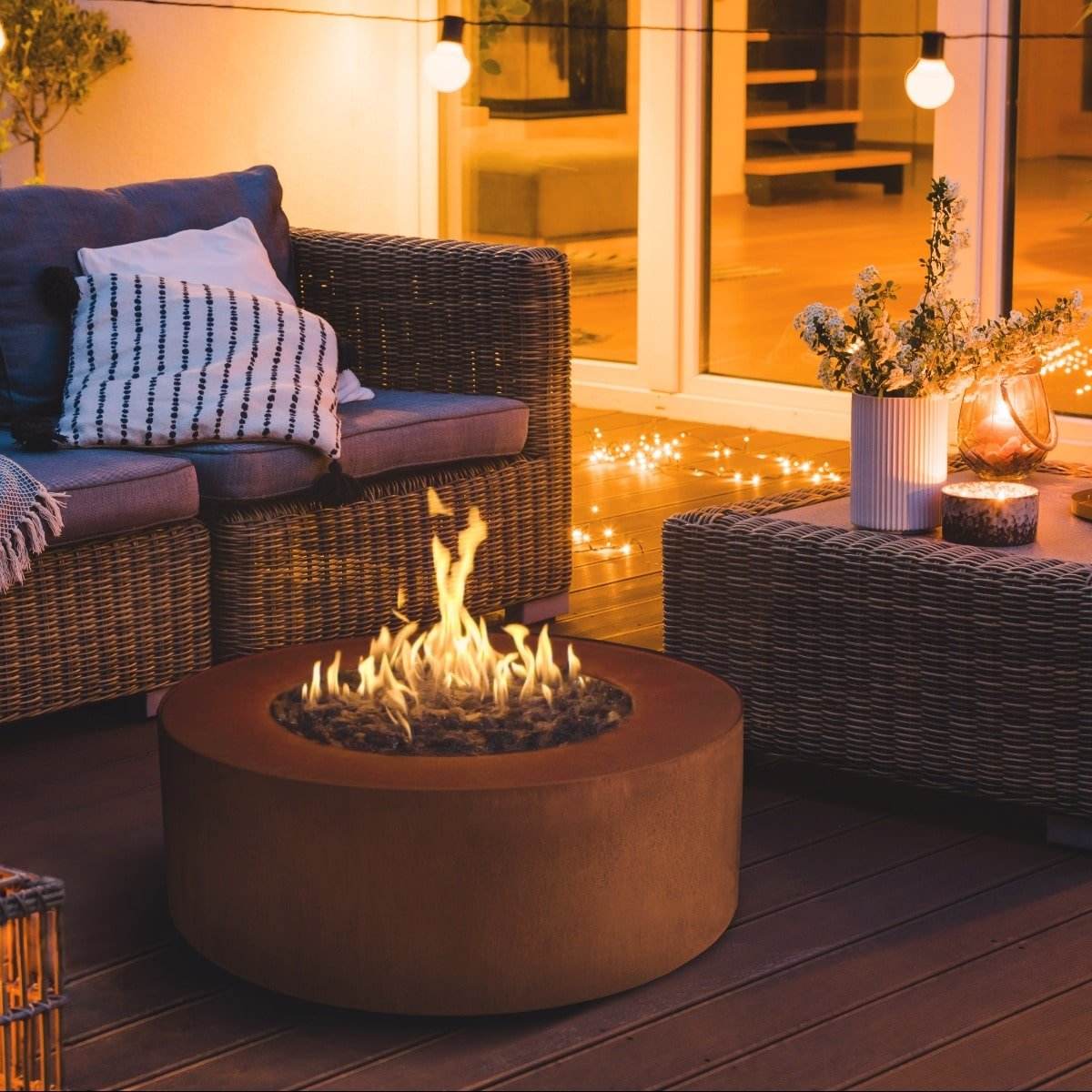 Planika Galio Star Corten Outdoor Gas Fire Pit - Custom Size - Outdoorium