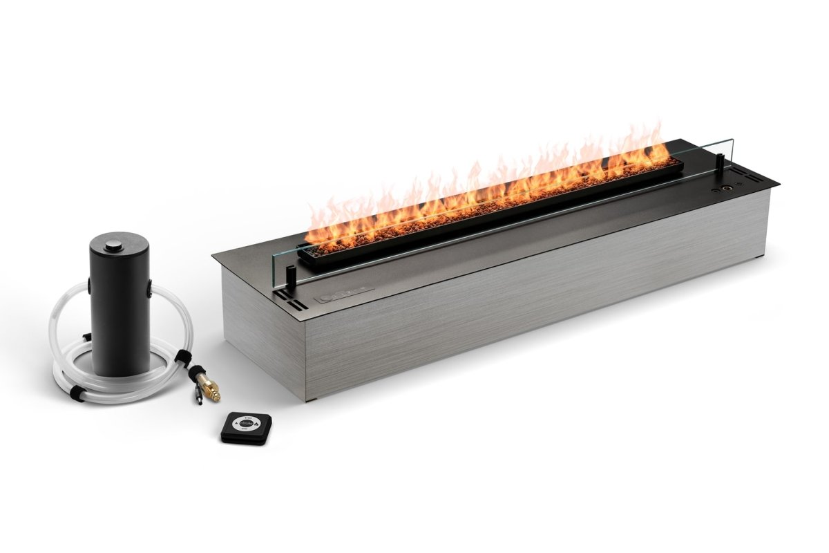 Planika NEO 1000 Net Zero Fireplace Insert - Electric Only Connection &amp; Flue Free - Outdoorium