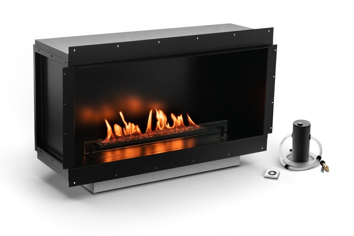 Planika NEO 750 Net Zero fireplace with BEV Technology - Outdoorium