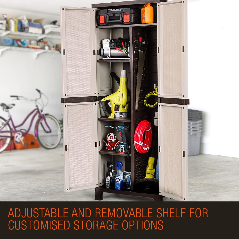 PlantCraft Outdoor Storage Cabinet Cupboard Garage Tool Waterproof Backyard Shed - Outdoorium