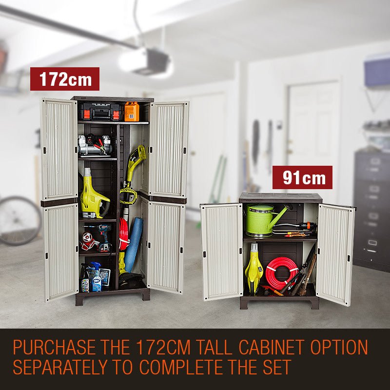 PLANTCRAFT Outdoor Storage Cabinet Lockable Cupboard Shed Carport Garage - Outdoorium