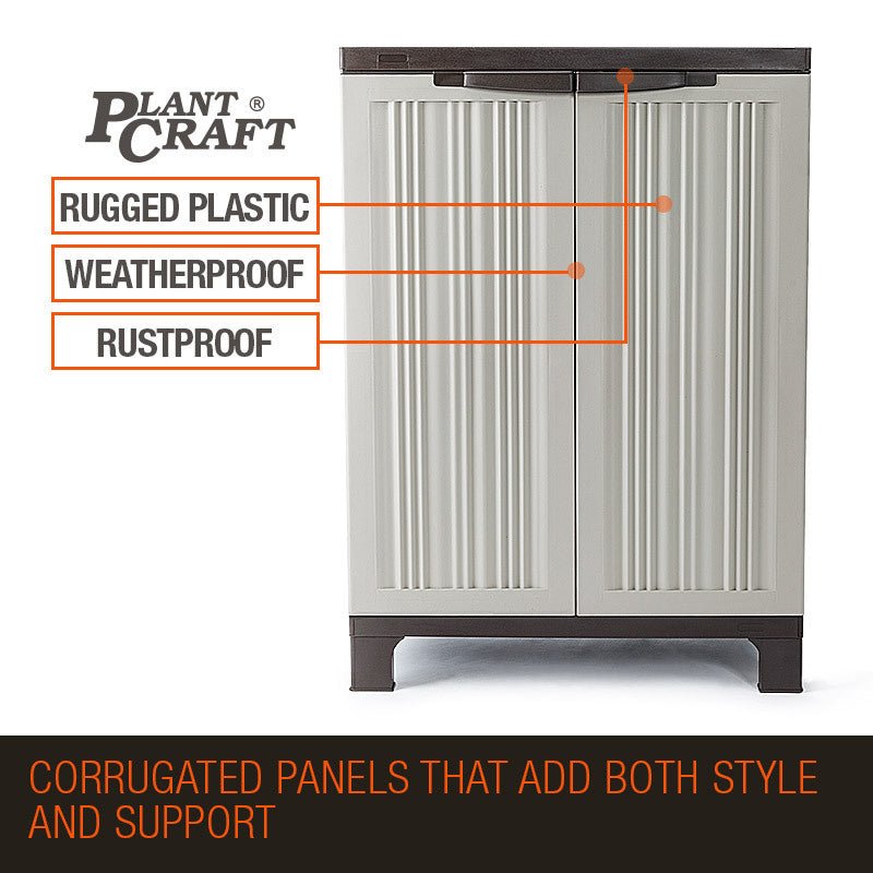 PLANTCRAFT Outdoor Storage Cabinet Lockable Cupboard Shed Carport Garage - Outdoorium