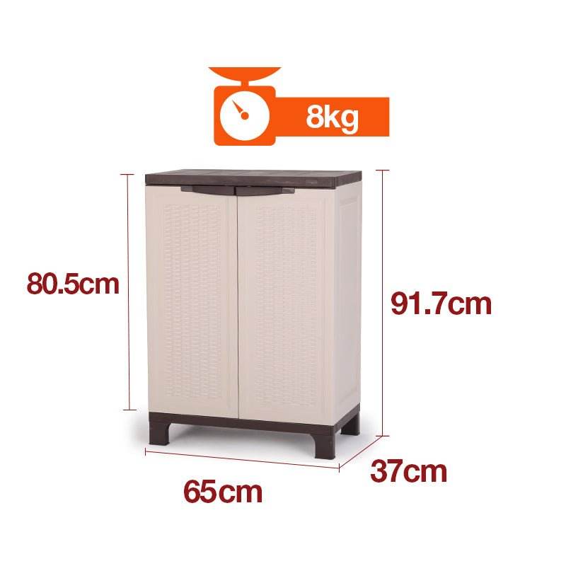 PlantCraft Outdoor Storage Cabinet Waterproof Cupboard Garage Backyard Tool Shed - Outdoorium