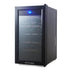 POLYCOOL 47L 18 Bottle Wine Bar Fridge Countertop Cooler Compressor Mirrored Glass Door, Black - Outdoorium