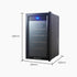 POLYCOOL 47L 18 Bottle Wine Bar Fridge Countertop Cooler Compressor Mirrored Glass Door, Black - Outdoorium