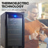POLYCOOL 47L 18 Bottle Wine Bar Fridge Countertop Cooler Compressor Mirrored Glass Door, Black - Outdoorium