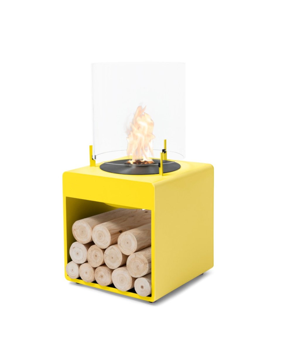 EcoSmart Pop 3L Designer Fireplace - White + Black Burner - Outdoorium
