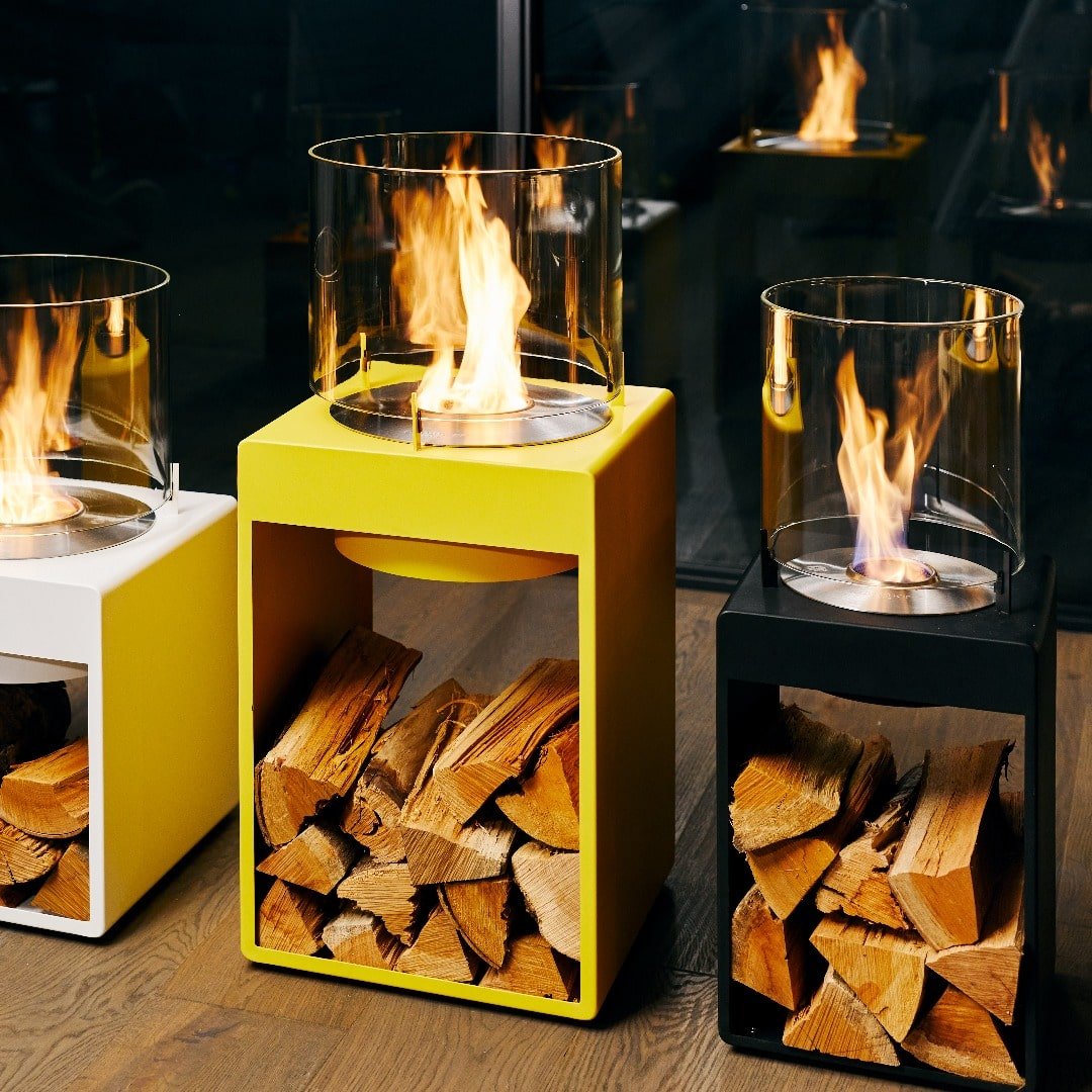 EcoSmart Pop 3T Designer Fireplace - Black + Black Burner - Outdoorium