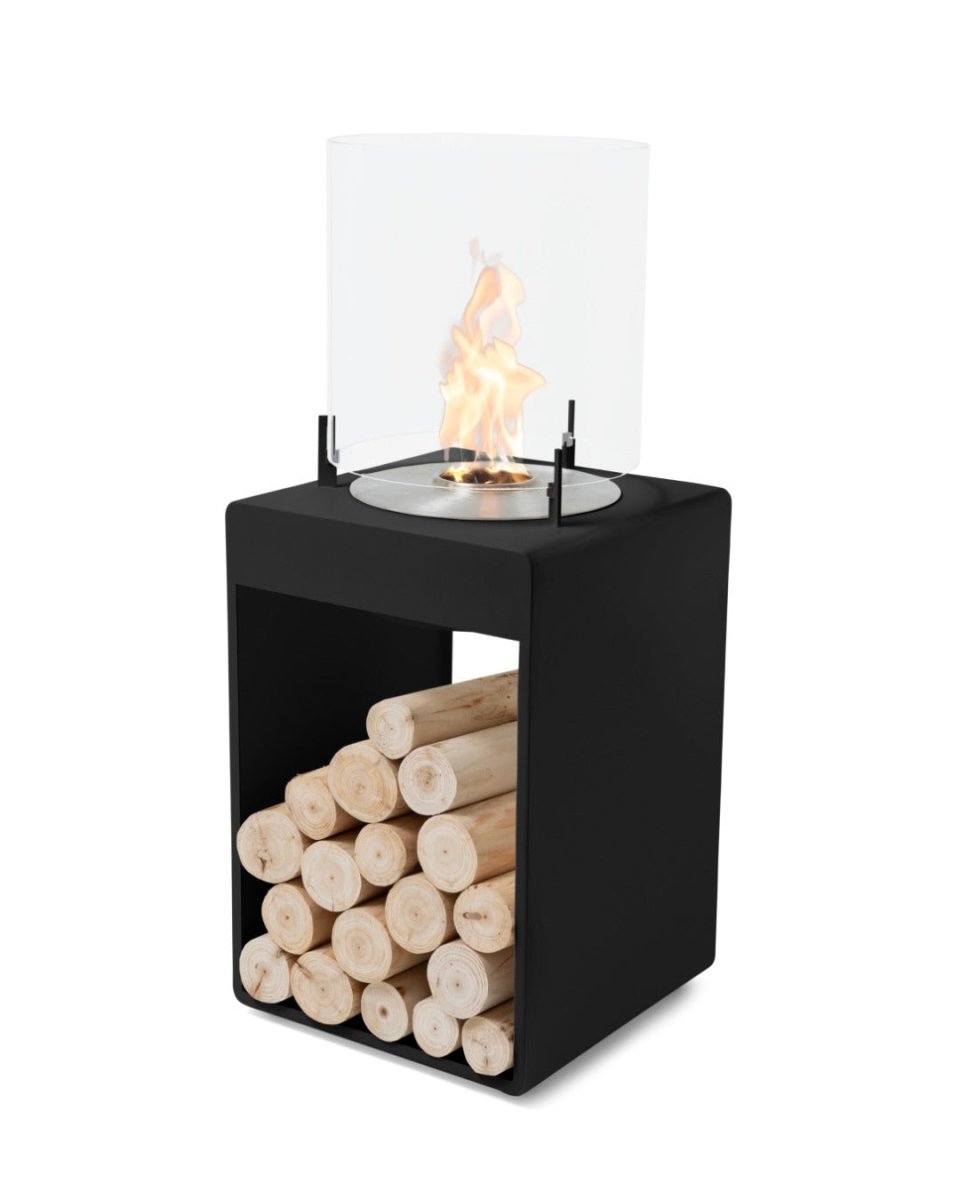 EcoSmart Pop 3T Designer Fireplace - Black + Black Burner - Outdoorium