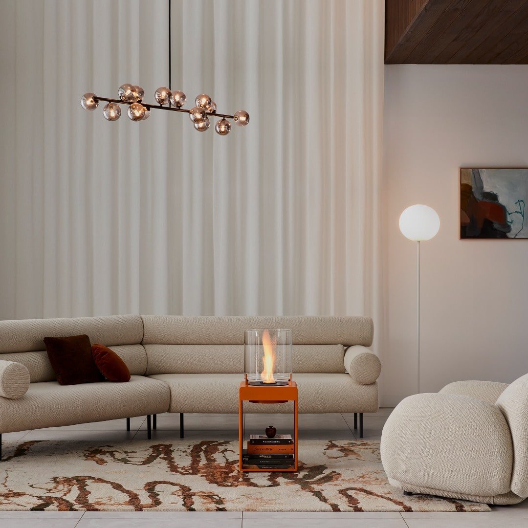 EcoSmart Pop 3T Designer Fireplace - Orange - Outdoorium