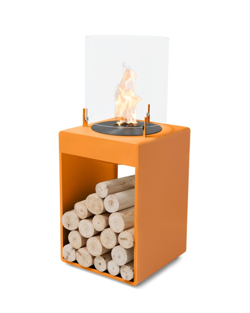EcoSmart Pop 3T Designer Fireplace - White + Black Burner - Outdoorium