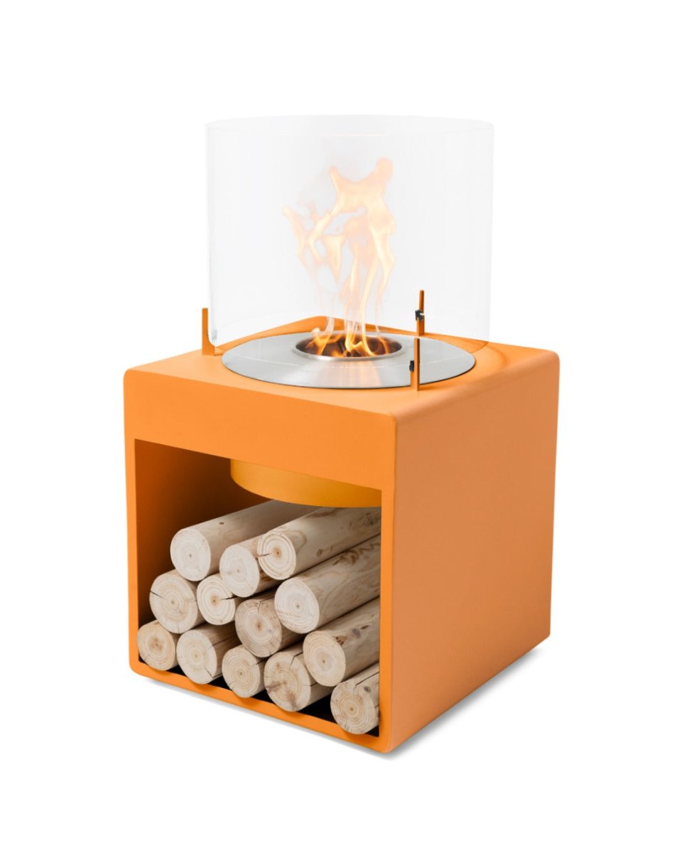 EcoSmart Pop 8L Designer Fireplace - White + Black Burner - Outdoorium