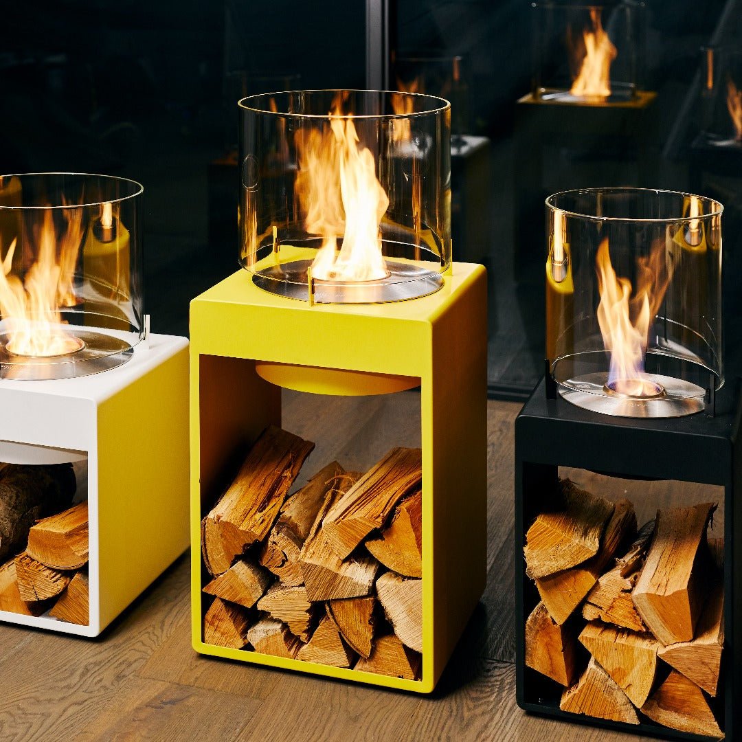 EcoSmart Pop 8T Designer Fireplace - Black + Black Burner - Outdoorium