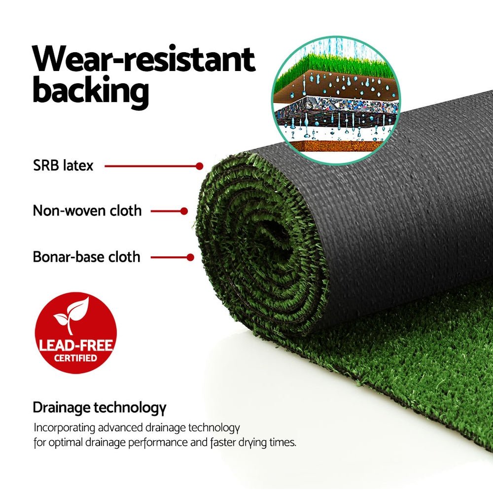 Primeturf 2x5m Artificial Grass Synthetic Fake 10SQM Turf Lawn 17mm Tape - Outdoorium