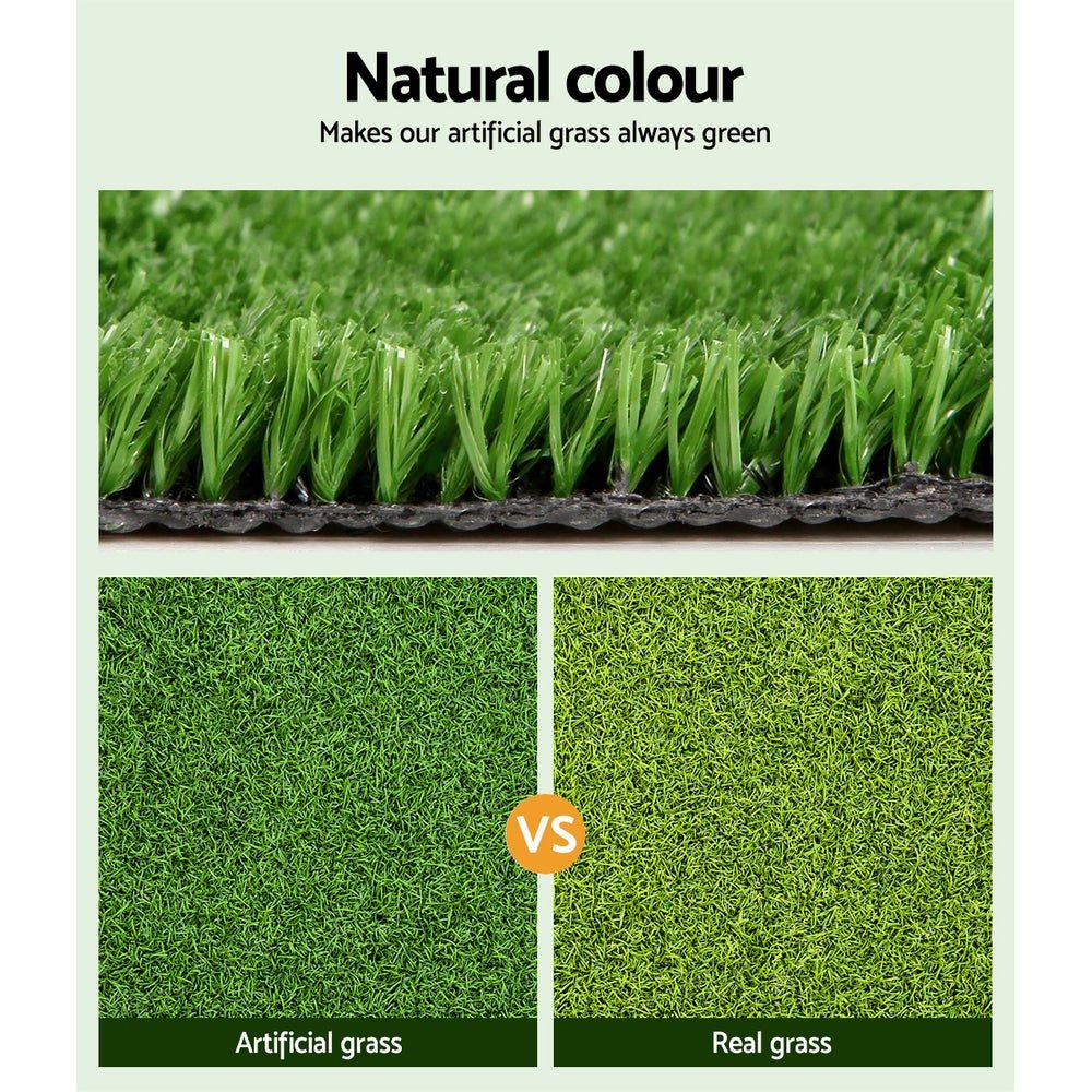 Primeturf Artificial Grass 17mm 1mx10m 10sqm Synthetic Fake Turf Plants Plastic Lawn Olive - Outdoorium