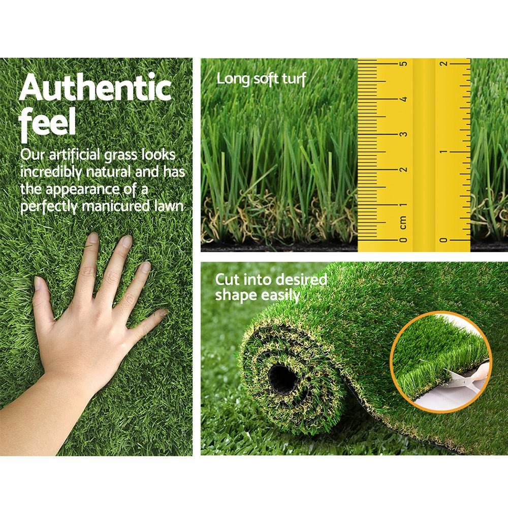 Primeturf 30mm 2mx5m Artificial Grass Synthetic Fake Lawn Turf Plastic Plant 4-coloured - Outdoorium