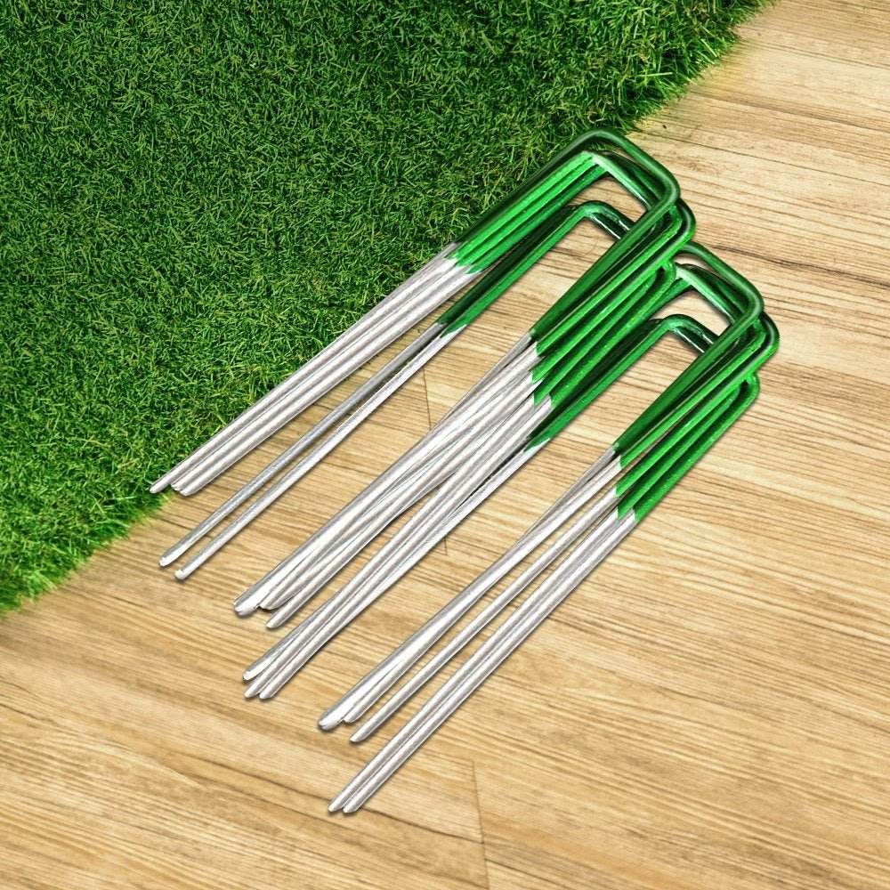Prime Turf Artificial Grass 100pcs Synthetic Pins Fake Lawn Turf Weed Mat Pegs Joining Tape - Outdoorium