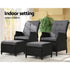 Recliner Chairs Sun lounge Outdoor Setting Patio Furniture Wicker Sofa 2pcs - Outdoorium