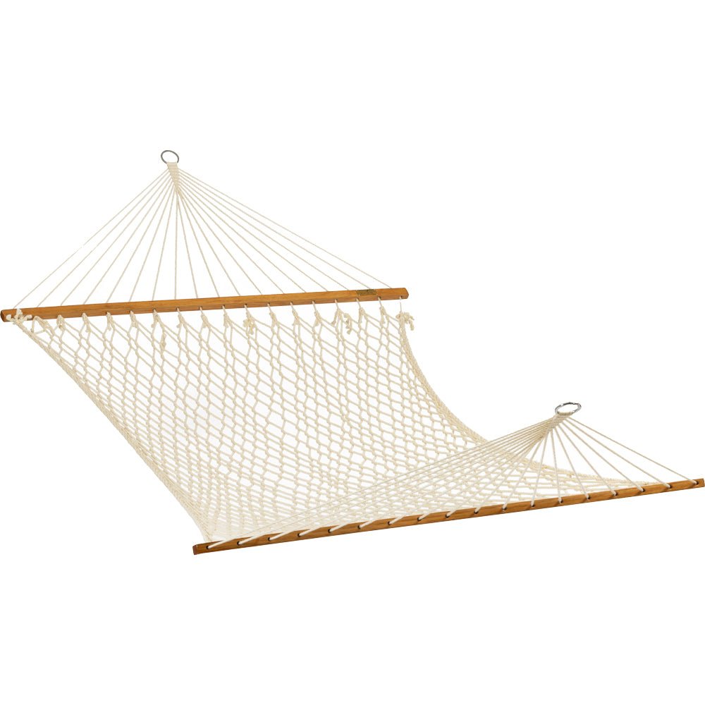 Resort King Polyester Rope Hammock in Cream - Outdoorium