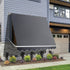 Retractable Fixed Pivot Arm Window Awning Garden Blinds 2.4m x 2.1m Grey - Outdoorium