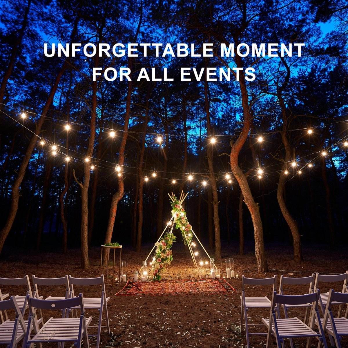 Sansai 10 Bulbs 14M Festoon String Lights LED Waterproof Outdoor - Outdoorium