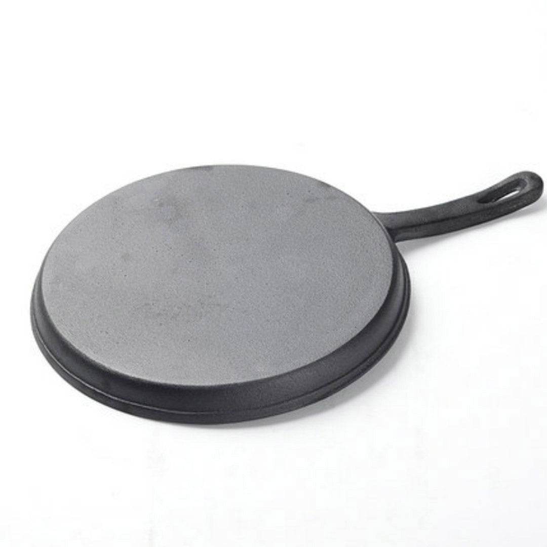 SOGA 26cm Round Cast Iron Frying Pan Skillet Griddle Sizzle Platter - Outdoorium