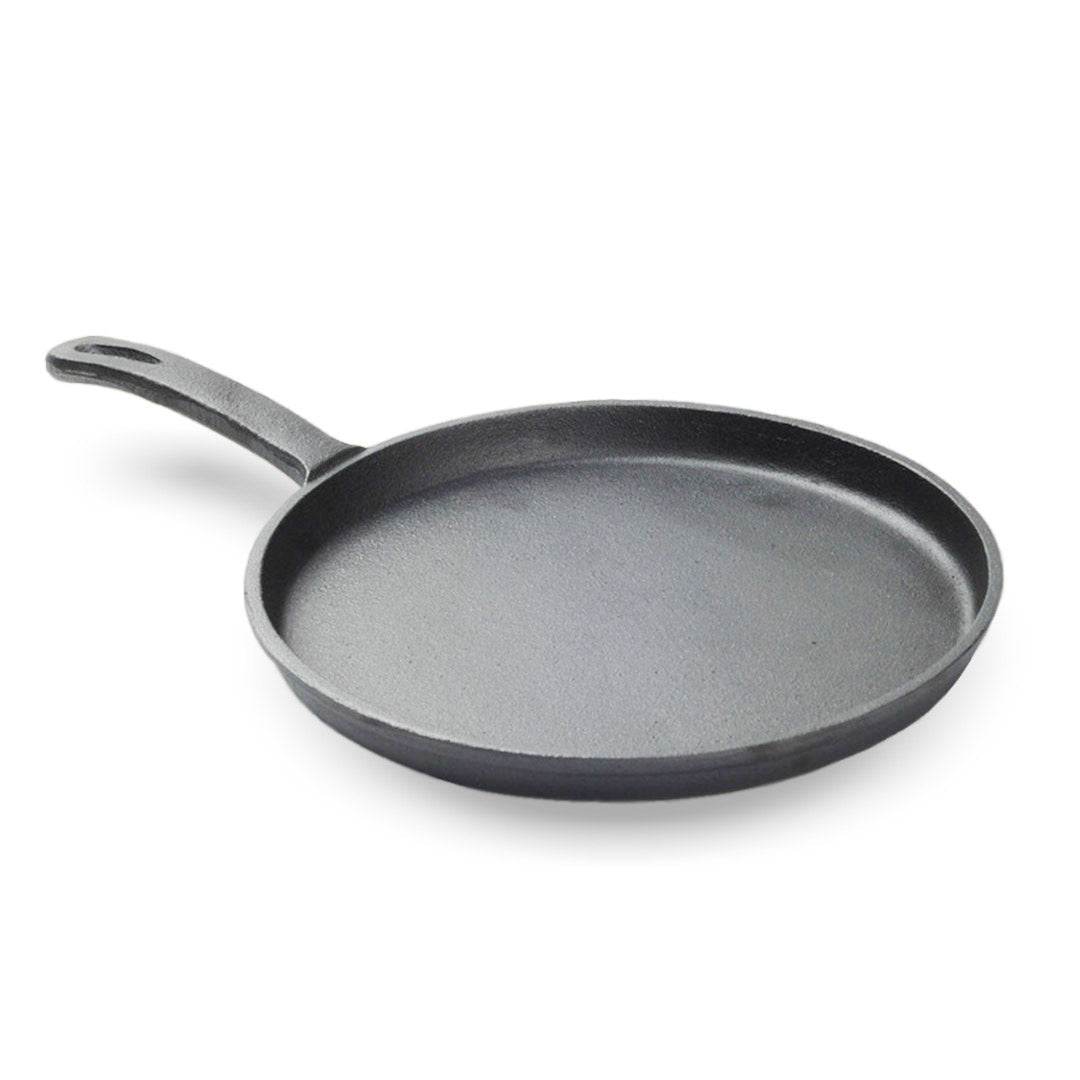 SOGA 26cm Round Cast Iron Frying Pan Skillet Griddle Sizzle Platter - Outdoorium