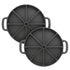 SOGA 2X 21.5CM Round Cast Iron Baking Wedge Pan Cornbread Cake 8 - Slice Baking Dish with Handle | Outdoorium