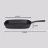 SOGA 2X 23.5cm Square Ribbed Cast Iron Frying Pan Skillet Steak Sizzle Platter with Handle - Outdoorium