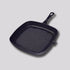 SOGA 2X 23.5cm Square Ribbed Cast Iron Frying Pan Skillet Steak Sizzle Platter with Handle - Outdoorium