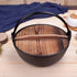 SOGA 2X 25cm Cast Iron Japanese Style Sukiyaki Tetsu Nabe Shabu Hot Pot with Wooden Lid - Outdoorium
