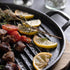 SOGA 2X 30cm Ribbed Cast Iron Frying Pan Skillet Steak Sizzle Platter - Outdoorium