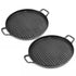 SOGA 2X 30cm Ribbed Cast Iron Frying Pan Skillet Steak Sizzle Platter - Outdoorium