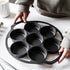 SOGA 2X 32cm Cast Iron Takoyaki Fry Pan Octopus Balls Maker 7 Hole Cavities Grill Mold - Outdoorium