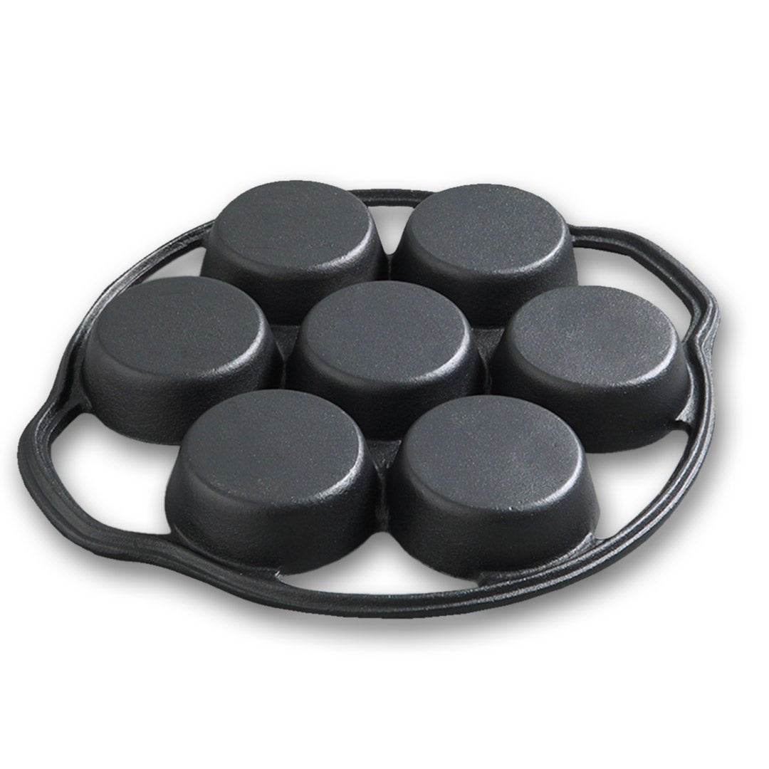 SOGA 2X 32cm Cast Iron Takoyaki Fry Pan Octopus Balls Maker 7 Hole Cavities Grill Mold - Outdoorium