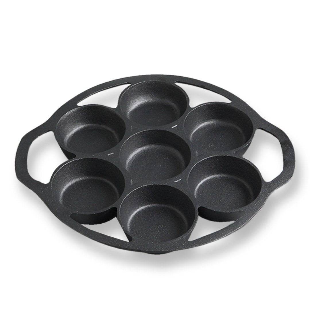 SOGA 2X 32cm Cast Iron Takoyaki Fry Pan Octopus Balls Maker 7 Hole Cavities Grill Mold - Outdoorium
