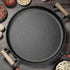 SOGA 2X 35cm Cast Iron Frying Pan Skillet Steak Sizzle Fry Platter With Wooden Handle No Lid - Outdoorium