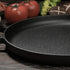 SOGA 2X 35cm Cast Iron Frying Pan Skillet Steak Sizzle Fry Platter With Wooden Handle No Lid - Outdoorium