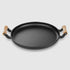 SOGA 2X 35cm Cast Iron Frying Pan Skillet Steak Sizzle Fry Platter With Wooden Handle No Lid - Outdoorium
