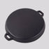 SOGA 2X 35cm Round Ribbed Cast Iron Frying Pan Skillet Steak Sizzle Platter with Handle | Outdoorium