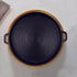 SOGA 2X 35cm Round Ribbed Cast Iron Frying Pan Skillet Steak Sizzle Platter with Handle | Outdoorium
