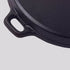 SOGA 2X 35cm Round Ribbed Cast Iron Frying Pan Skillet Steak Sizzle Platter with Handle | Outdoorium