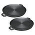 SOGA 2X 35cm Round Ribbed Cast Iron Frying Pan Skillet Steak Sizzle Platter with Handle | Outdoorium